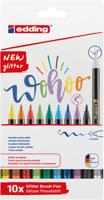Brushpen edding 1340 10st glitter assorti | 6 stuks