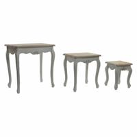 Set van 3 tafels DKD Home Decor Hout Wit (60 x 40 x 61 cm) (3 pcs)