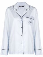 Karl Lagerfeld chemise de pyjama à liseré contrastant - Bleu