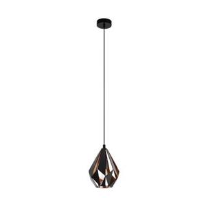 EGLO Carlton 1 Hanglamp - E27 - Ø 20,5 cm - Zwart|Koper