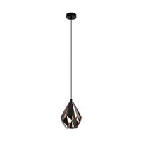 EGLO Carlton 1 Hanglamp - E27 - Ø 20,5 cm - Zwart|Koper