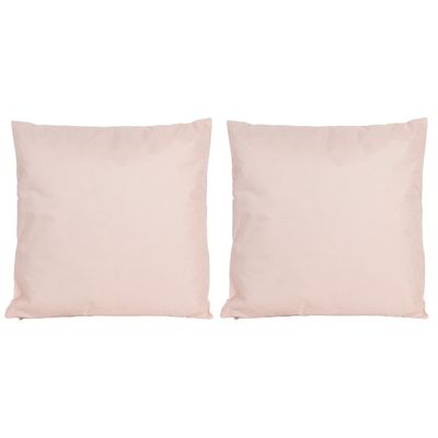 Set van 2x stuks bank/Sier kussens voor binnen en buiten in de kleur lichtroze 45 x 45 cm Tuinkussen