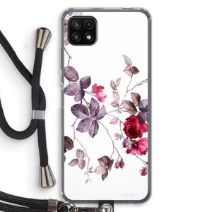 Mooie bloemen: Samsung Galaxy A22 5G Transparant Hoesje met koord