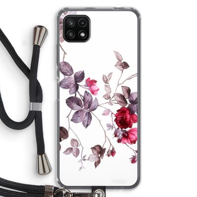 Mooie bloemen: Samsung Galaxy A22 5G Transparant Hoesje met koord