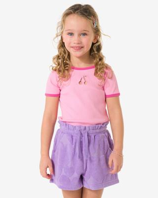 HEMA Kinder T-shirt rib fruit roze (roze)
