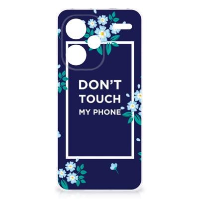 Xiaomi Redmi Note 13 Pro Plus Silicone-hoesje Flowers Blue DTMP Xiaomi Redmi Note 13 Pro Plus Silicone-hoesje Flowers Blue DTMP