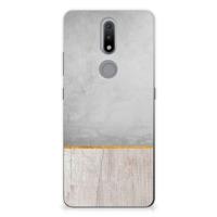 Nokia 2.4 | Bumper Hoesje | Wood Concrete