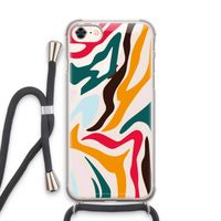 Colored Zebra: iPhone 8 Transparant Hoesje met koord