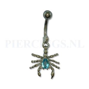 Navelpiercing schorpioen aquamarijn