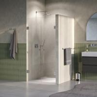 Brauer Void - Carving Pendeldeuren - Helder Glas - 100 x 200 cm - incl. Glascoating - PVD RVS-Kleurig Geborsteld