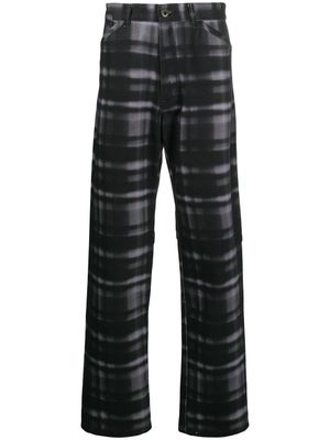 Qasimi pantalon droit à carreaux - Noir