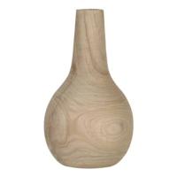 Mica Decorations Pia Vaas - H28 x Ø16 cm - Paulownia Hout - Lichtbruin