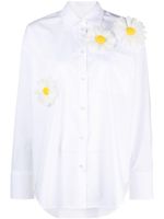 MSGM chemise à fleurs appliquées - Blanc