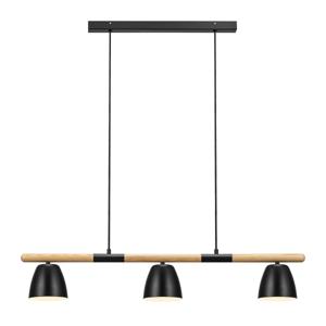 Grote brede hanglamp hout & zwart GU10 fitting Nordlux Theo