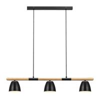 Grote brede hanglamp hout & zwart GU10 fitting Nordlux Theo