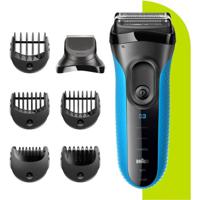 Elektrisch baardscheerapparaat voor heren - BRAUN - Series 3 Shave & Style 3010BT - Wet & Dry-technologie - Zwart/Blauw - thumbnail