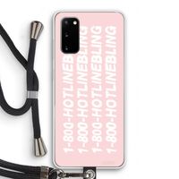 Hotline bling pink: Samsung Galaxy S20 Transparant Hoesje met koord