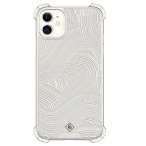 iPhone 11 shockproof hoesje - Abstract beige waves