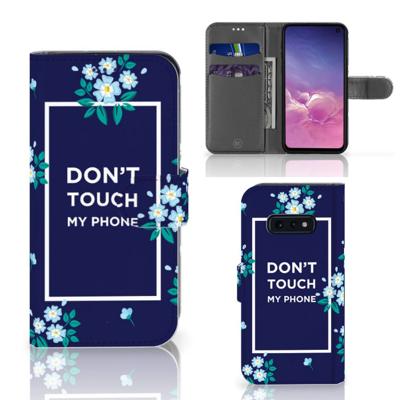 Samsung Galaxy S10e Portemonnee Hoesje Flowers Blue DTMP Samsung Galaxy S10e Portemonnee Hoesje Flowers Blue DTMP