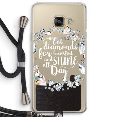 Diamonds: Samsung Galaxy A3 (2016) Transparant Hoesje met koord