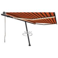 Luifel automatisch met LED windsensor 450x300 cm oranje bruin