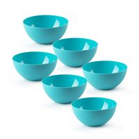 Kommetjes/schaaltjes - 6x stuks - dessert/ontbijt - kunststof - D17 x H8 cm - blauw