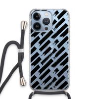 Zwarte vegen: iPhone 13 Pro Transparant Hoesje met koord