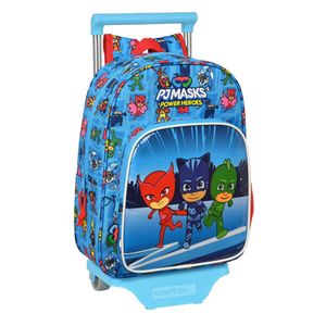 Schoolrugzak met Wielen PJ Masks 26 x 34 x 11 cm Blauw