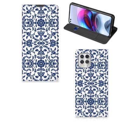 Motorola Moto G100 Smart Cover Flower Blue