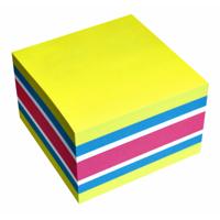 Memoblok info notes kubus 450 vel 75x75mm neon assorti 450 vel | 12 stuks
