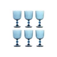 Set van bekers Home ESPRIT Blauw Kristal 380 ml (6 Stuks)