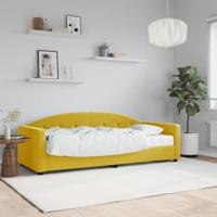 Slaapbank met matras 80x200 cm fluweel geel