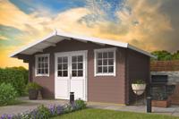 Blokhut - Tuinhuis Rika | 44 mm | vuren grijs geïmpregneerd