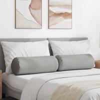 VidaXL Bolster kussens 2 stuks wolkengrijs ø 25 x 70 cm stof