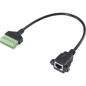 Renkforce RJ45 Netwerk Adapterkabel [1x RJ45-bus 8p8c - 1x Klemverbinding] 30 cm Zwart