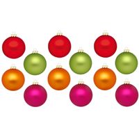 Inge Christmas Kerstballen - 12x - gekleurd - 8 cm - glas   -
