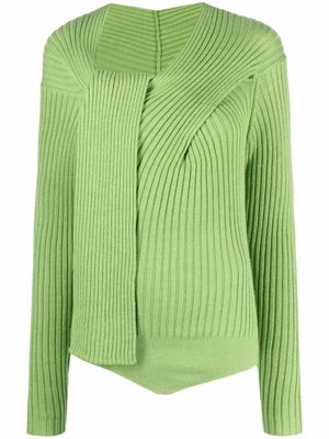 MSGM haut en maille nervurée - Vert