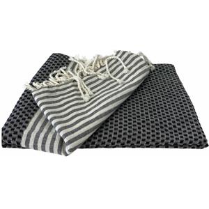 Hamamdoek - fouta – pestemal - 90x170 cm - 100% katoen - zwart