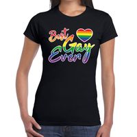 Best Gay ever gaypride tekst/fun shirt zwart dames 2XL  -