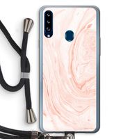 Peach bath: Samsung Galaxy A20s Transparant Hoesje met koord