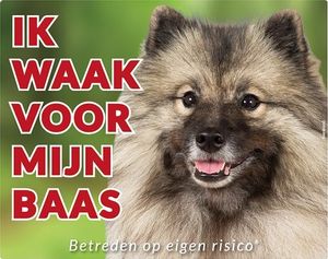 Keeshond Waakbord - Ik waak voor mijn Baas