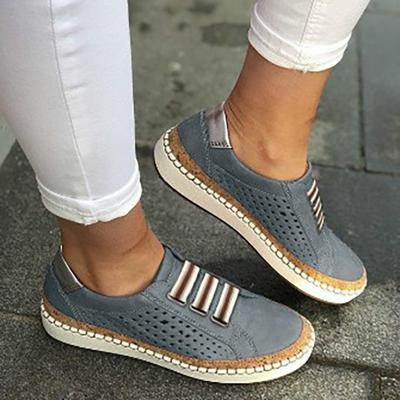 Dames sneakers ademende flats schoenen maat: 35 (blauw)