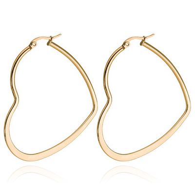 Cilla Jewels Dames oorringen Edelstaal Goudkleurig hartje-40mm