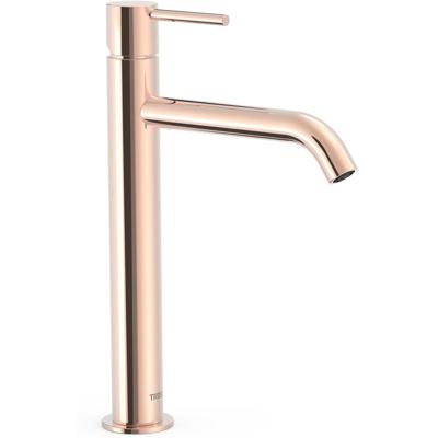 Wastafelkraan Tres Study | Opbouw | Mengkraan | Hoog model | 1-knop | Rond | 24k Rose goud