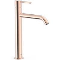 Wastafelkraan Tres Study | Opbouw | Mengkraan | Hoog model | 1-knop | Rond | 24k Rose goud