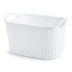 Opbergmand/kastmandje - 19 liter - ivoor wit - kunststof - 29 x 39 x 25 cm