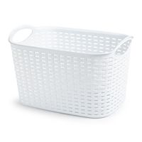 Opbergmand/kastmandje - 19 liter - ivoor wit - kunststof - 29 x 39 x 25 cm