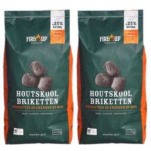 Fire-up houtskool briketten - 4x zak met 5 kilo - BBQ/Barbeque artikelen