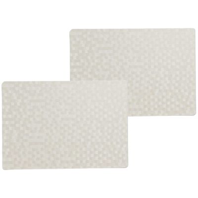 4x stuks stevige luxe Tafel placemats Stones wit 30 x 43 cm