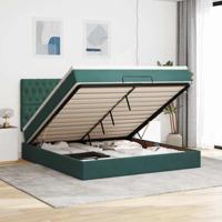 Ottoman bed met matrassen 160x200cm fluweel donkergroen